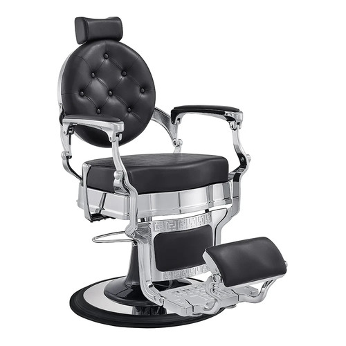 Barber chair with silver - with,