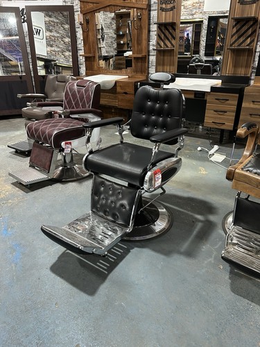 Modern black barber chair - black,