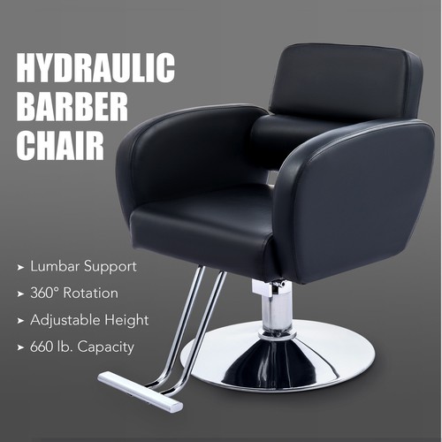 Black barber chair adjustable - chair,