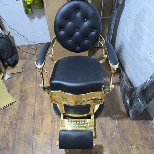 Barber chair with gold - with,